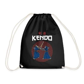Kendo Meister Aikido Kenjutsu Bambus Schwerter - Turnbeutel - Schwarz - Vorne