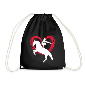 Riding Heart Gymnastics Riding Vaulting Horse Hoof - Drawstring Bag - black - Front