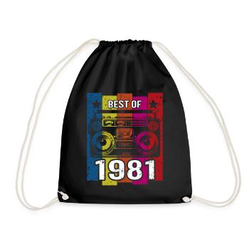 Best Of 1981 Stereo Radio Cassette Player - Drawstring Bag - black - Front