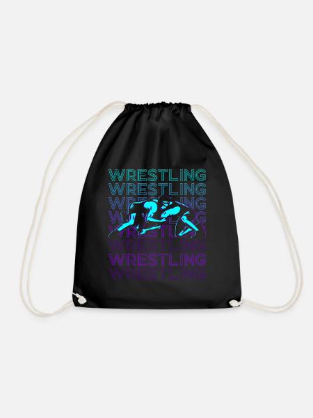 Wrestling Ringer Retro - Drawstring Bag - black