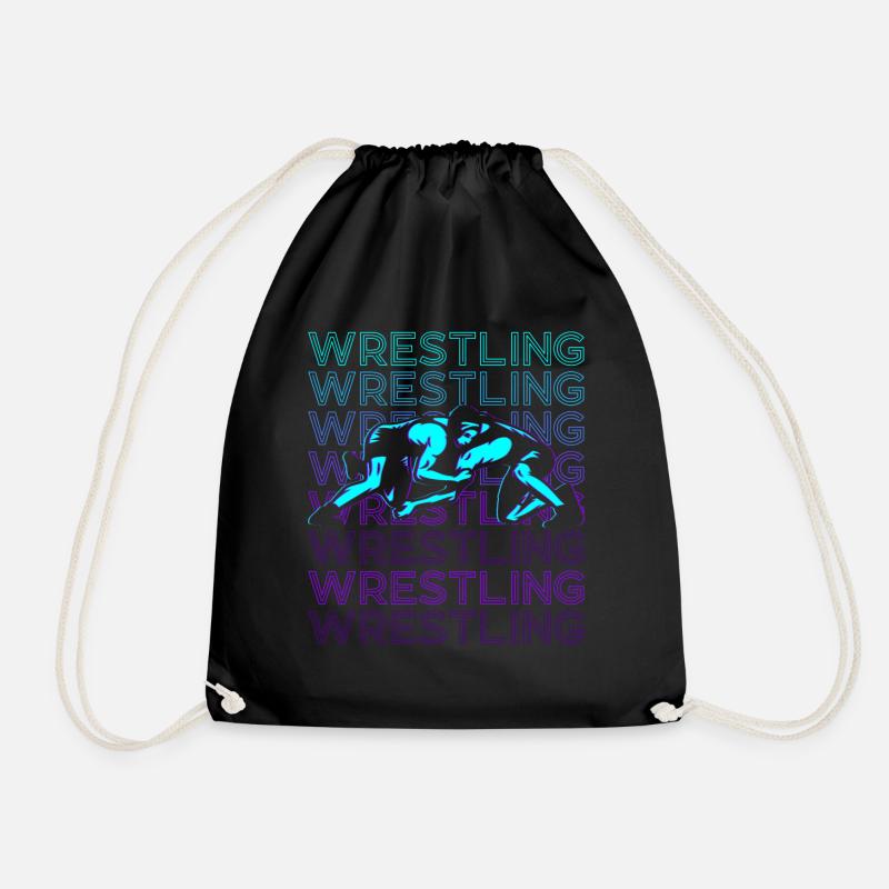 Wrestling Ringer Retro - Drawstring Bag - black