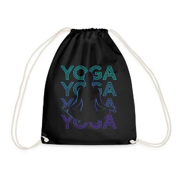Yoga Méditation Méditation Rétro - Sac de sport léger - noir - Devant