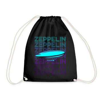 Zeppelin Luftschiff Retro - Turnbeutel - Schwarz - Vorne