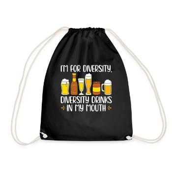 Diversity Drinks In My Mouth | Amateurs de bière - Sac de sport léger - noir - Devant