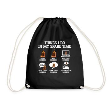 Things I Do In My Free Time | Bourbon - Drawstring Bag - black - Front