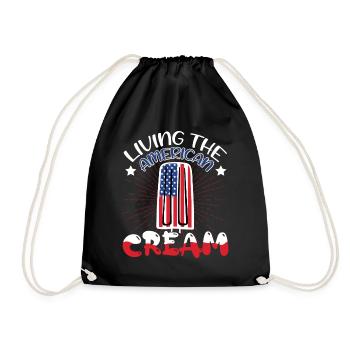 Vivre l’american cream | 4 juillet | de chemise Quatrième - Sac de sport léger - noir - Devant