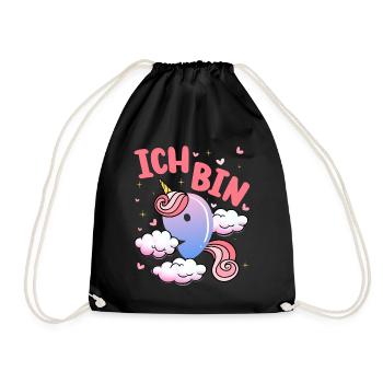 Ich Bin 9 Jahre Alt | Einhorn-thema | 9. - Turnbeutel - Schwarz - Vorne