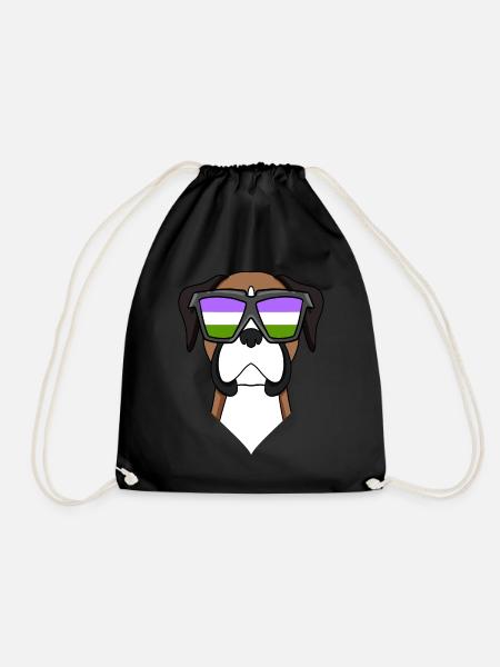 Genderqueer Chien Lgbt Boxeur Allemand - Sac de sport léger - noir