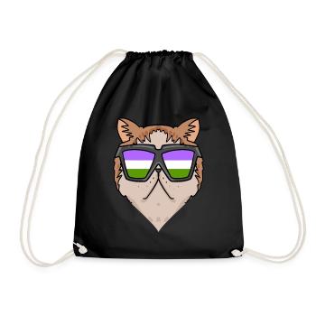 Genderqueer Lgbt Katze Exotische Kurzhaarkatze - Turnbeutel - Schwarz - Vorne