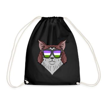Genderqueer Lgbt Cat Maine Coon - Sac de sport léger - noir - Devant