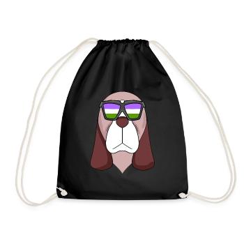 Genderqueer Chien Lgbt Basset Hound - Sac de sport léger - noir - Devant