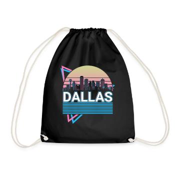 Dallas City Skyline Cityscape Rétro - Sac de sport léger - noir - Devant