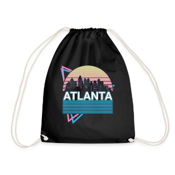 Atlanta City Skyline Cityscape Rétro - Sac de sport léger - noir - Devant