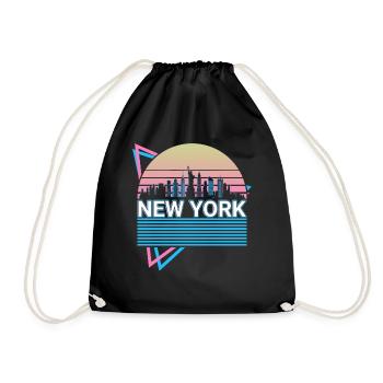 New York City Skyline Cityscape Rétro - Sac de sport léger - noir - Devant