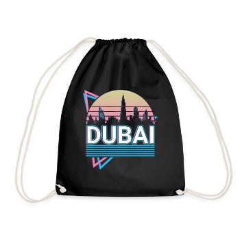Dubai City Skyline Cityscape Rétro - Sac de sport léger - noir - Devant