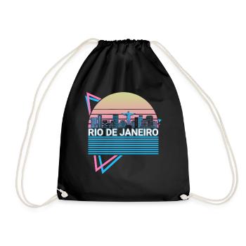 Rio de Janeiro City Skyline Cityscape Rétro - Sac de sport léger - noir - Devant