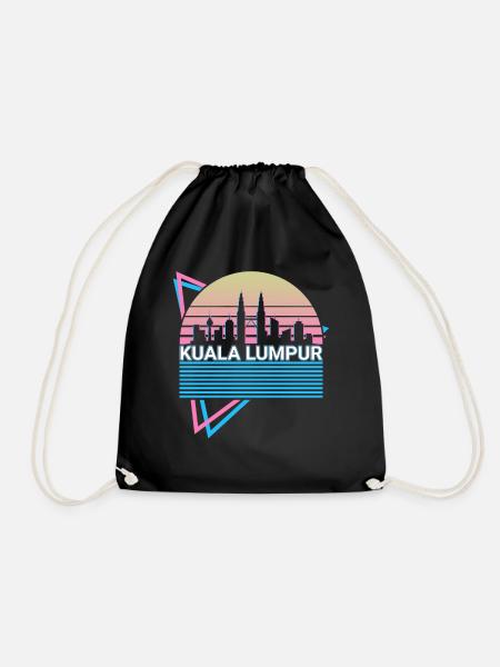 Kuala Lumpur Stadt Skyline Stadtbild Retro - Turnbeutel - Schwarz