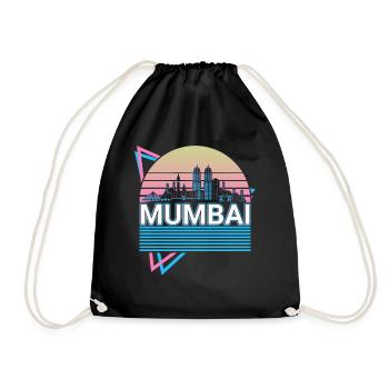 Mumbai City Skyline Cityscape Rétro - Sac de sport léger - noir - Devant