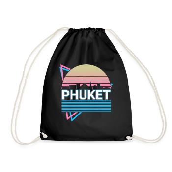Phuket Stadt Skyline Stadtbild Retro - Turnbeutel - Schwarz - Vorne