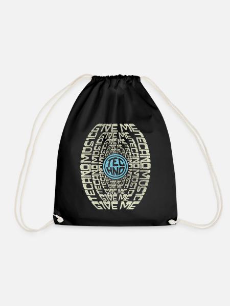 | de chemise Techno Graphique Text Graphic Donnez-moi de la musique techno - Sac de sport léger - noir