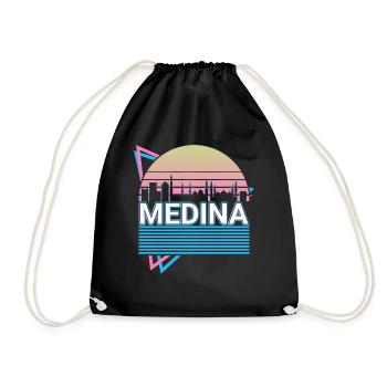 Medina City Skyline Cityscape Rétro - Sac de sport léger - noir - Devant