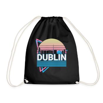 Dublin City Skyline Cityscape Rétro - Sac de sport léger - noir - Devant