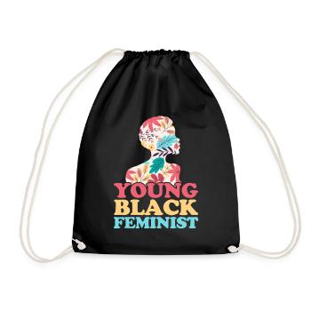Young Black Feminist Feminist - Drawstring Bag - black - Front