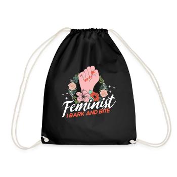 Féministe J’aboie et mords Féministe - Sac de sport léger - noir - Devant