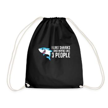 J’aime les requins et peut-être comme 3 personnes aiment les requins - Sac de sport léger - noir - Devant
