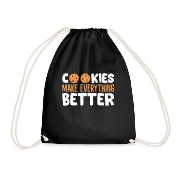 Les biscuits rendent tout meilleur Aimer le chocolat - Sac de sport léger - noir - Devant
