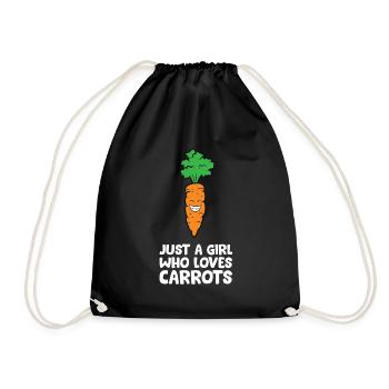 Just a Girl Who Loves Carrots - Drawstring Bag - black - Front
