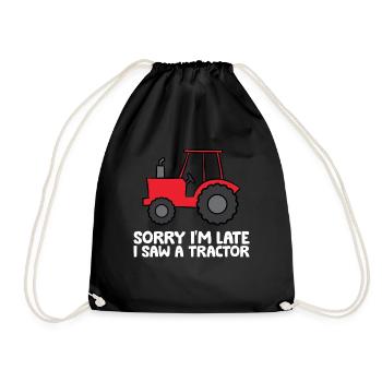 Désolé je suis en retard j’ai vu un tracteur - Sac de sport léger - noir - Devant