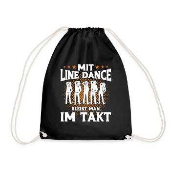 Line Dance Tänzer Takt Cowboy Western Tanzen - Turnbeutel - Schwarz - Vorne