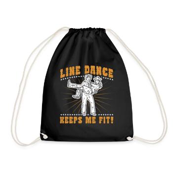 Line Dance Tänzer Tanzgruppe Cowboy Western Tanzen - Turnbeutel - Schwarz - Vorne