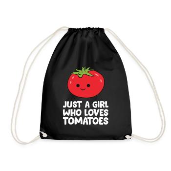 Just a Girl Who Loves Tomatoes - Drawstring Bag - black - Front