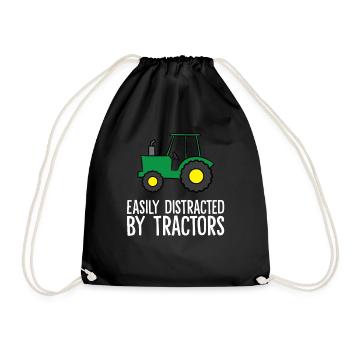 Facilement distrait par les tracteurs - Sac de sport léger - noir - Devant