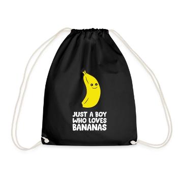 Just a Boy Who Loves Bananas - Drawstring Bag - black - Front