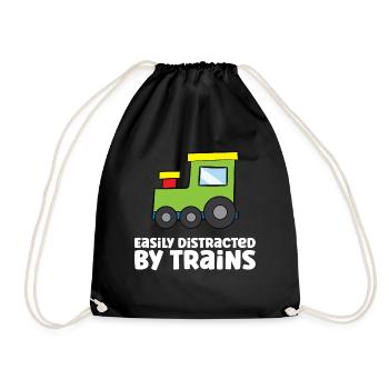 Facilement distrait par les trains - Sac de sport léger - noir - Devant