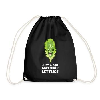Juste une fille qui aime la laitue - Sac de sport léger - noir - Devant