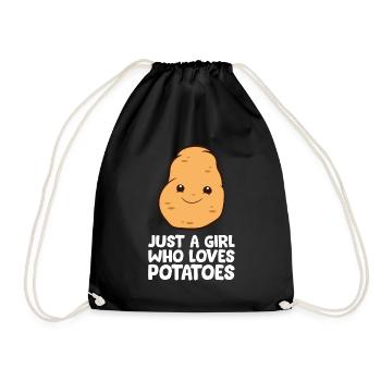 Just a Girl Who Loves Potatoes - Drawstring Bag - black - Front