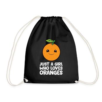 Just a Girl Who Loves Oranges - Drawstring Bag - black - Front