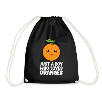 Just a Boy Who Loves Oranges - Drawstring Bag - black - Front