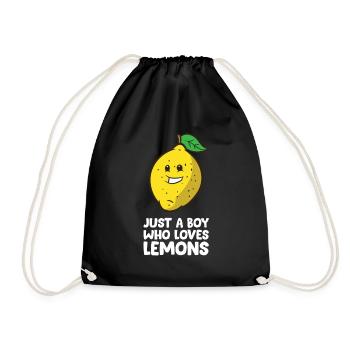 Just a Boy Who Loves Lemons - Drawstring Bag - black - Front