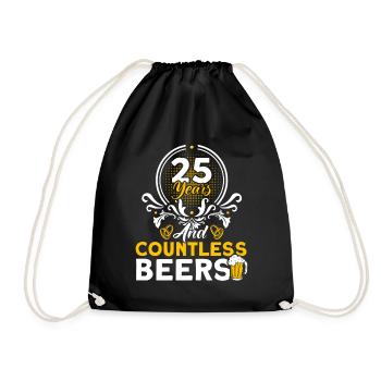 25th Wedding Anniversary Couple Design 25 Years of Marriage - Drawstring Bag - black - Front
