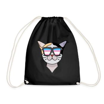 Chat Bobtail japonais transsexuel transgenre - Sac de sport léger - noir - Devant