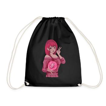 Baddie Girl Aesthetic Anime Girl Butterfly - Drawstring Bag - black - Front