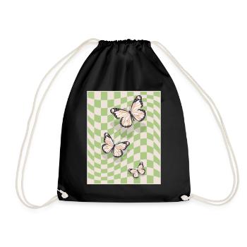 Papillons esthétiques pastel danois - Sac de sport léger - noir - Devant