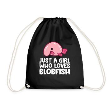 Nur ein Mädchen, das Blobfisch liebt - Turnbeutel - Schwarz - Vorne
