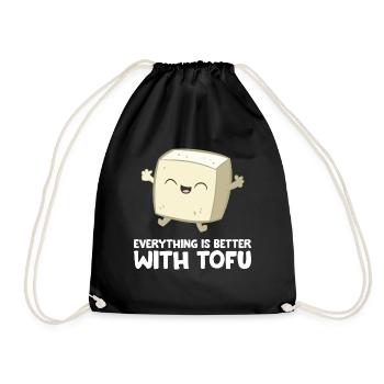 Tofu Vegan Nourriture Végétarienne Tout est mieux - Sac de sport léger - noir - Devant