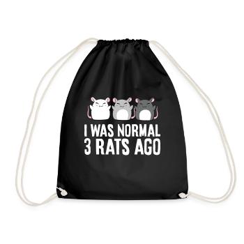 Funny Rat Owner Rats As Pets I Was Normal 3 Rats - Drawstring Bag - black - Front
